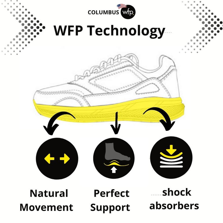 COLUMBUS WFP WALKING BOOST - EXTRA COMFORTABLE WIDE WALKING SHOES FOR MEN - BLACK/WHITE LACES WL131M