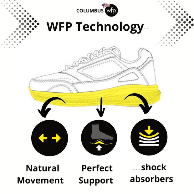 COLUMBUS WFP WALKING BOOST - EXTRA COMFORTABLE WIDE WALKING SHOES FOR BLAZER MEN - BLACK LACES WL101CTM