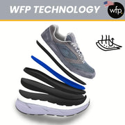 COLUMBUS WFP BEXLEY - EXTRA COMFORTABLE WIDE WALKING SHOES FOR MEN - BLACK/SILVER LACES BL284M