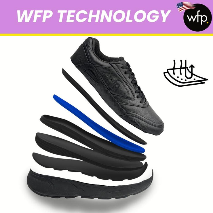 COLUMBUS WFP WALKING BOOST - EXTRA COMFORTABLE WIDE WALKING SHOES FOR BLAZER MEN - BLACK LACES WL101CTM