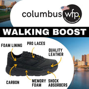 COLUMBUS WFP WALKING BOOST- EXTRA COMFORTABLE WIDE WALKING SHOES FOR WOMEN - BLACK/WHITE LACES WL131W