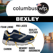 COLUMBUS WFP BEXLEY - EXTRA COMFORTABLE WIDE WALKING SHOES FOR MEN - BLACK/SILVER LACES BL284M