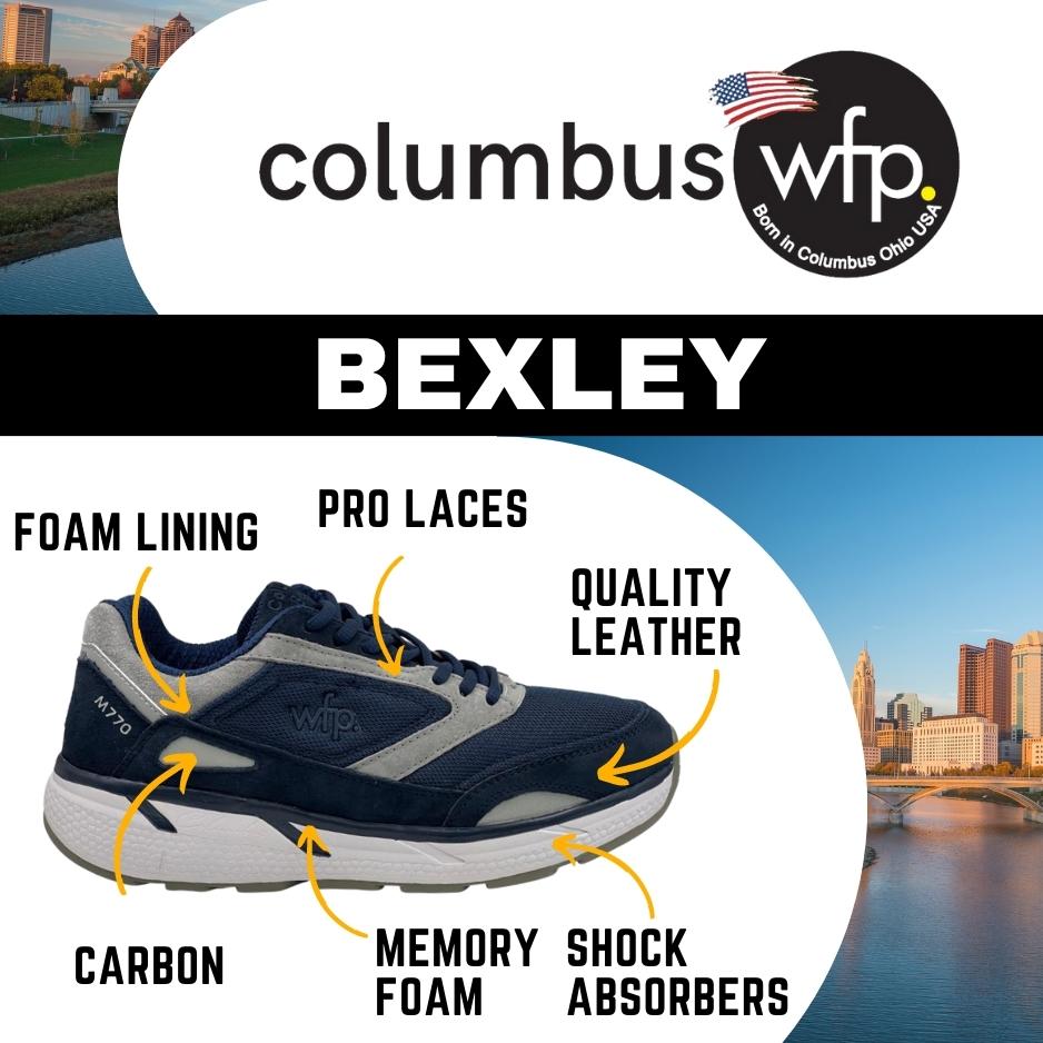 Columbus WFP Bexley Extra Comfortable Wide Walking Shoes for Men Grey Laces BL234M Blue X Wide 4E 11