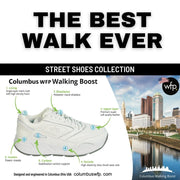 COLUMBUS WFP WALKING BOOST - EXTRA COMFORTABLE WIDE WALKING SHOES FOR MEN - WHITE LACES WL111M