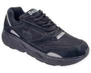 COLUMBUS WFP BEXLEY - EXTRA COMFORTABLE WIDE WALKING SHOES FOR MEN - BLACK/SILVER LACES BL284M