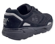 COLUMBUS WFP BEXLEY - EXTRA COMFORTABLE WIDE WALKING SHOES FOR MEN - BLACK/SILVER LACES BL284M