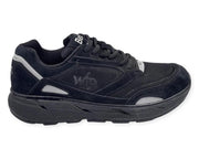 COLUMBUS WFP BEXLEY - EXTRA COMFORTABLE WIDE WALKING SHOES FOR WOMEN - BLACK/SILVER LACES BL284W