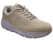 COLUMBUS WFP SCIOTO - EXTRA COMFORTABLE WIDE WALKING SHOES FOR WOMEN - BEIGE/WHITE LACES  SL143W