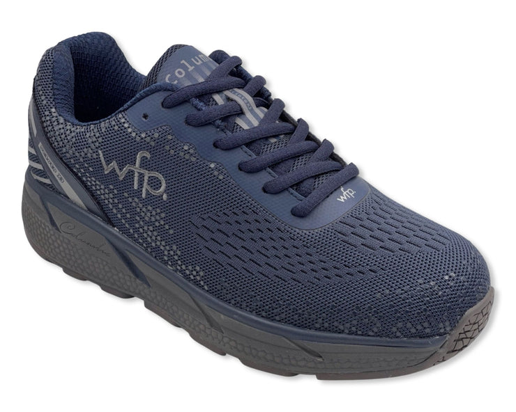 COLUMBUS WFP SCIOTO - EXTRA COMFORTABLE WIDE WALKING SHOES FOR MEN - BLUE/GREY LACES SL253M