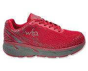 COLUMBUS WFP SCIOTO - EXTRA COMFORTABLE WIDE WALKING SHOES FOR MEN - RED/GREY LACES SL183M